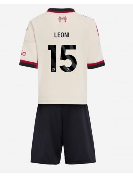 Billige Liverpool Giovanni Leoni #15 Bortedraktsett Barn 2025-26 Kortermet (+ Korte bukser)